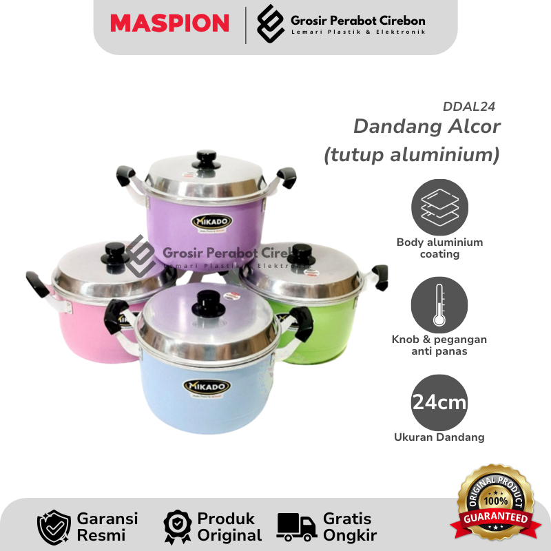 MASPION DANDANG ALCOR TUTUP STAINLESS DDAL 24 / DDAL 24 MASPION TUTUP STAINLESS 24 CM