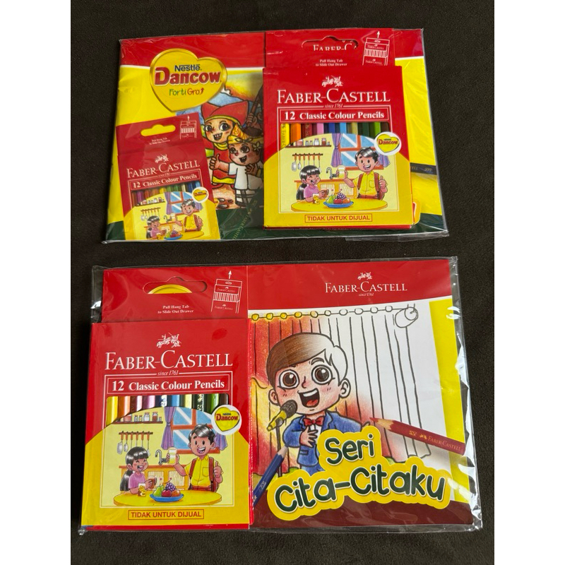 

faber castell pensil warna 12 X dancow buku mewarnai
