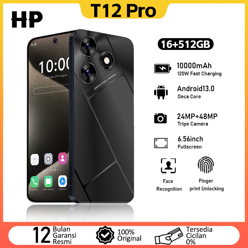 HP VIVO T12 Pro ponsel pintar RAM16GB/ROM512GB Layar penuh super besar smartphone