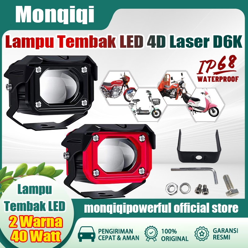 Lampu Tembak LED 4D Laser D6K Kotak 2 Warna 40 Watt/Universal 24V 12A Lampu Sorot Mobil Lampu Motor 
