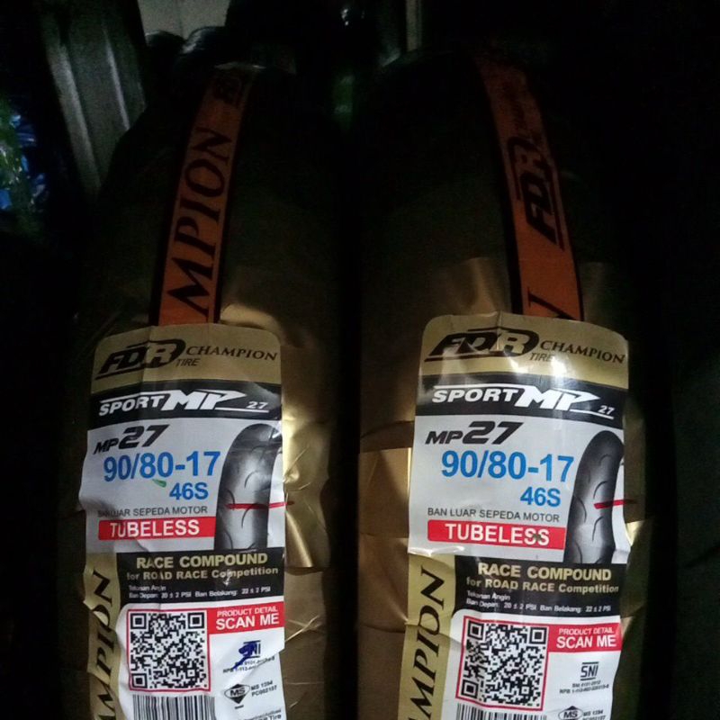 ban FDR mp27 ring 17 sepasang depan dan belakang ukuran 90-80/17.soft compound