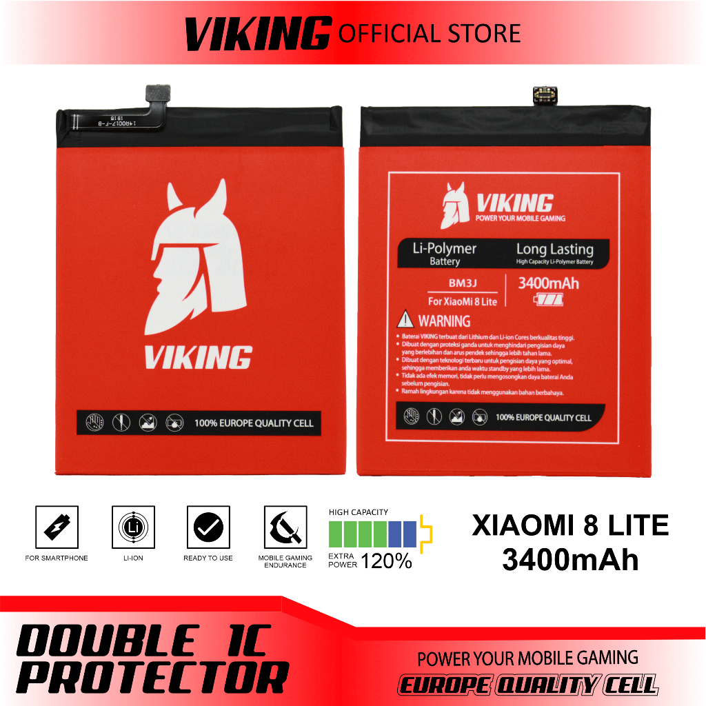 VIKING Baterai Xiaomi Mi 8 Lite - 8X BM3J Double Power