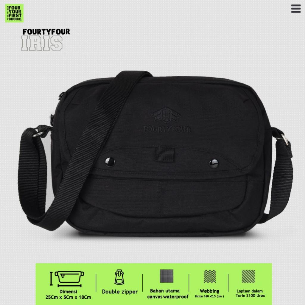 ZIGZAG Iris Black - Slingbag Pria / Tas Slempang Kanvas Premium