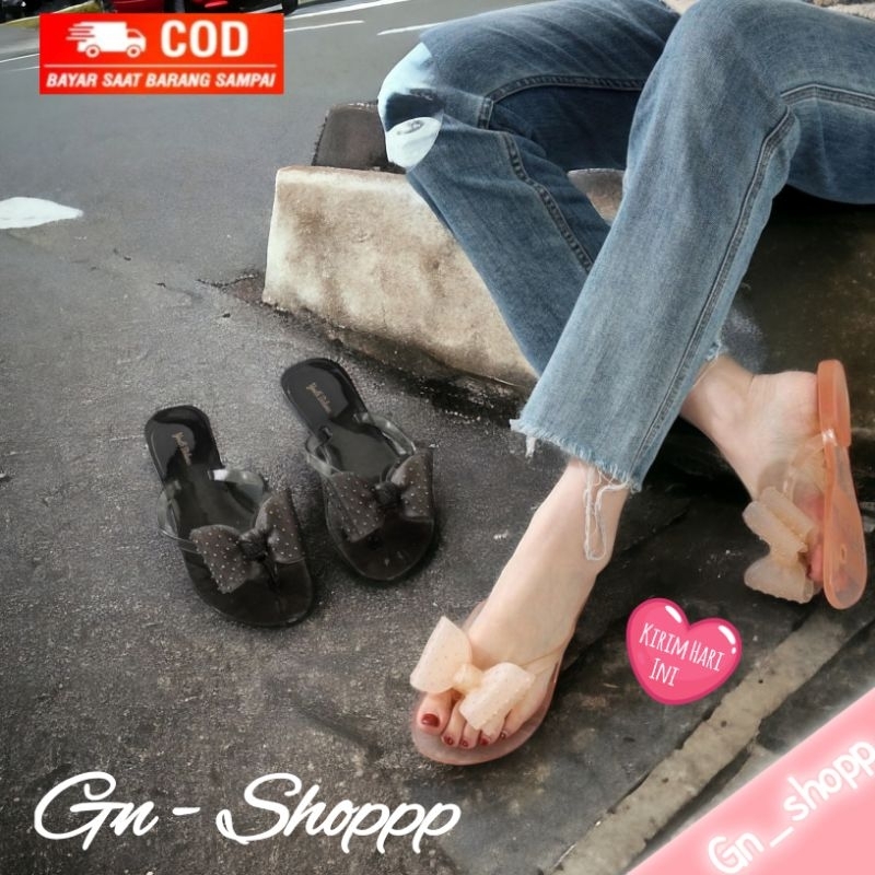 BALANCE IMPORT Sandal Wanita Jepit Pita Karet Jelly Teplek Lucu Balance A03 ( Wajib Turun Size )