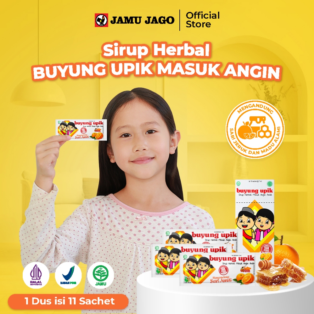 Buyung Upik Masuk Angin Sirup Herbal Membantu Meredakan Masuk Angin dan Batuk Pada Anak