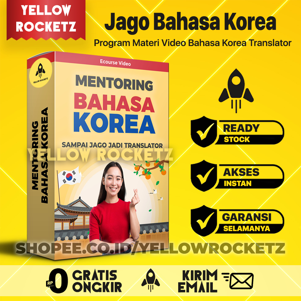 BAHASA KOREA KILAT - Lancar Bahasa Korea hingga Jadi Translator Penerjemah Handal Materi Video Pembe