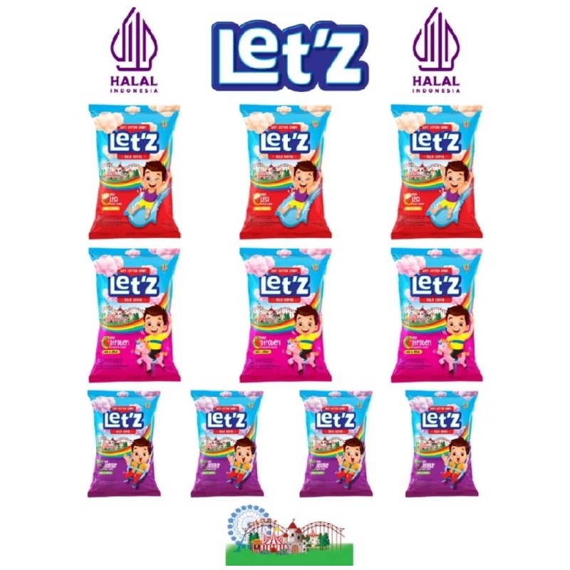 

Let's soft cotton candy permen kapas kemasan 7g