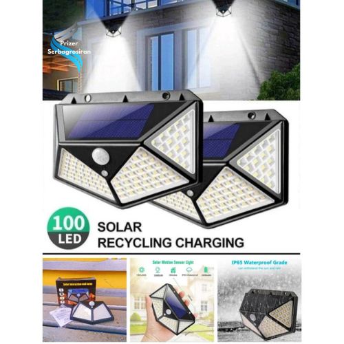 Lampu Tenaga Surya Dinding / Lampu Taman Hias Outdoor Tenaga Surya 100 LED/ Solar Cell Taman Outdoor