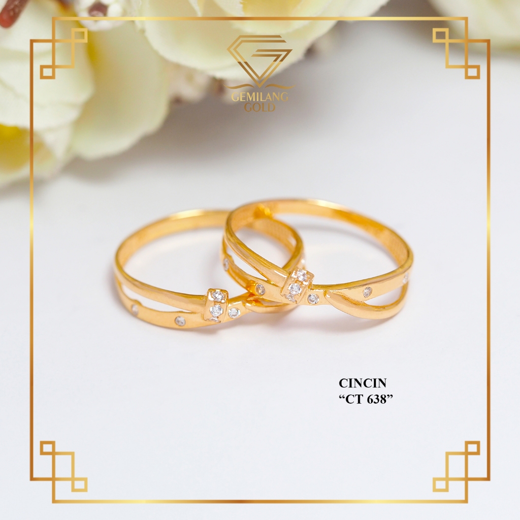 CINCIN EMAS ASLI KADAR 300 (6K) & 375 (8K) CINCIN EMAS NAGITA KASUAL CINCIN EMAS PAKU SILANG & TUMPU