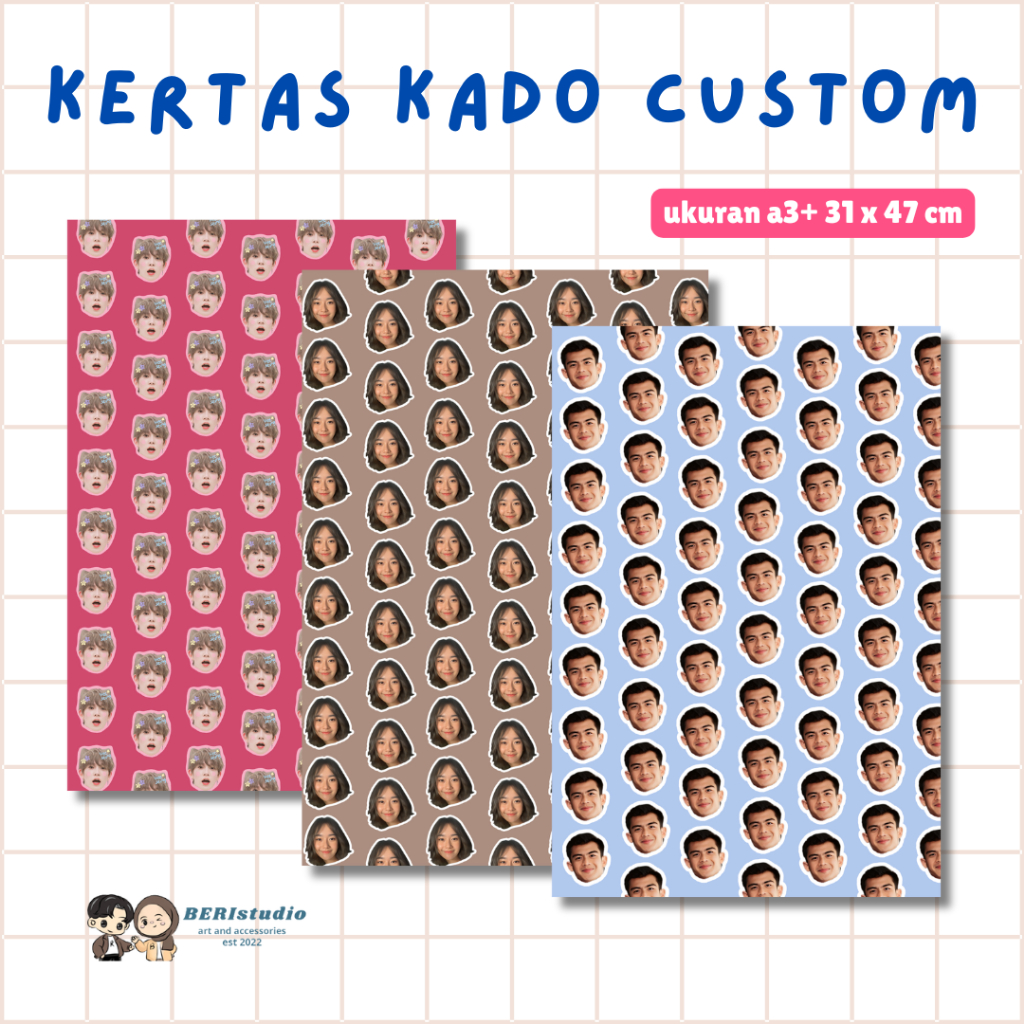 

KERTAS KADO CUSTOM FOTO MUKA CETAK GIFT PAPER