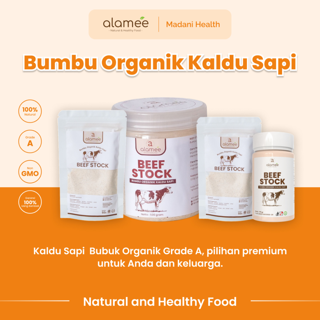 

ALAMEE Kaldu Sapi NON MSG Bubuk Penyedap Rasa Beef Stock Powder Extract Bumbu Organik