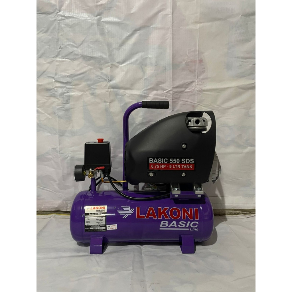 Mesin Kompresor Angin Listrik 3/4HP-9L 1 Phase LAKONI BASIC 550 SDS