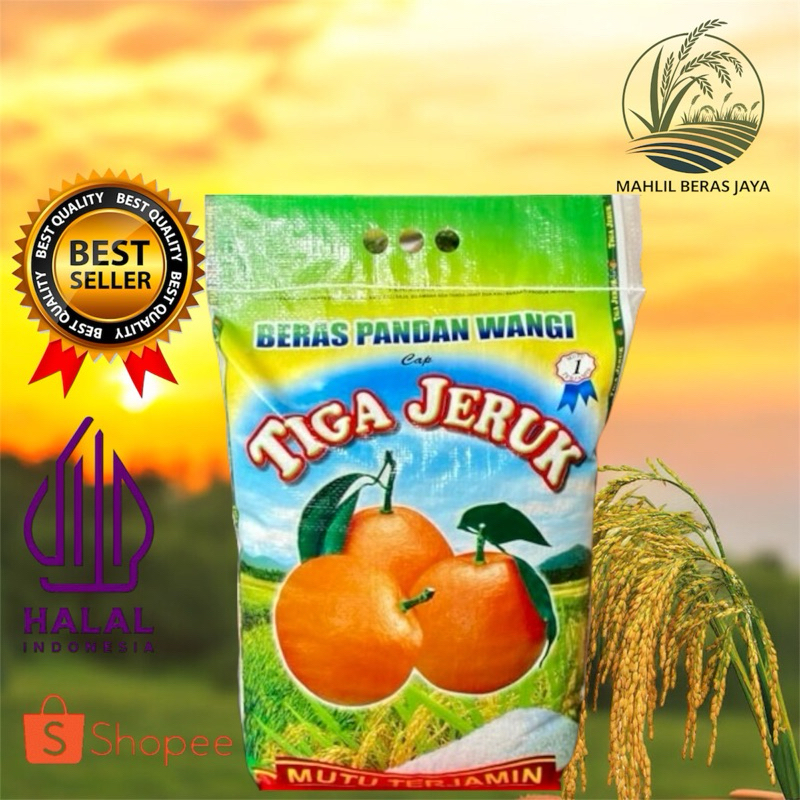 

Beras premium Cap Tiga jeruk wangi pandan 5kg 10kg 20kg termurah