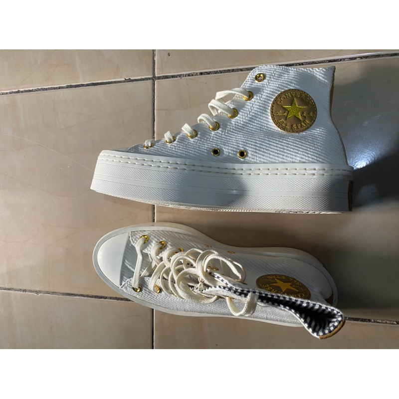Sepatu Converse Original Putih Gold