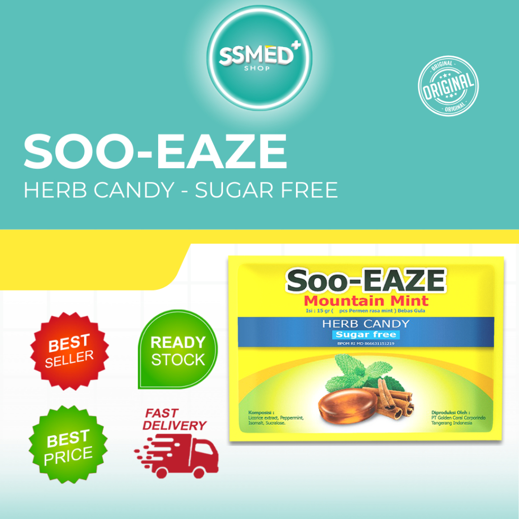 

Soo-EAZE PERMEN HERBAL BEBAS GULA RASA MINT - ISI 8 PCS