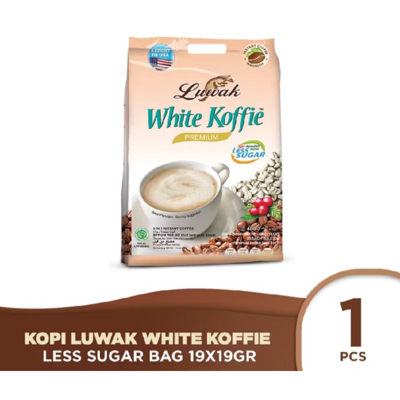 

Luwak white koffie Less Sugar 19 x 19 Gr