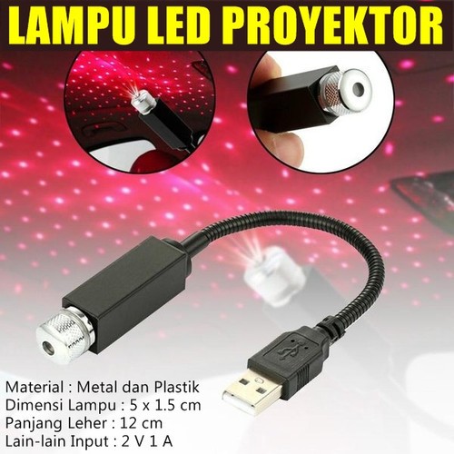 ADS - Lampu LED Mobil Usb Star Langit Galaxy Lampu Dekorasi Interior Mobil Bintang Colokan USB