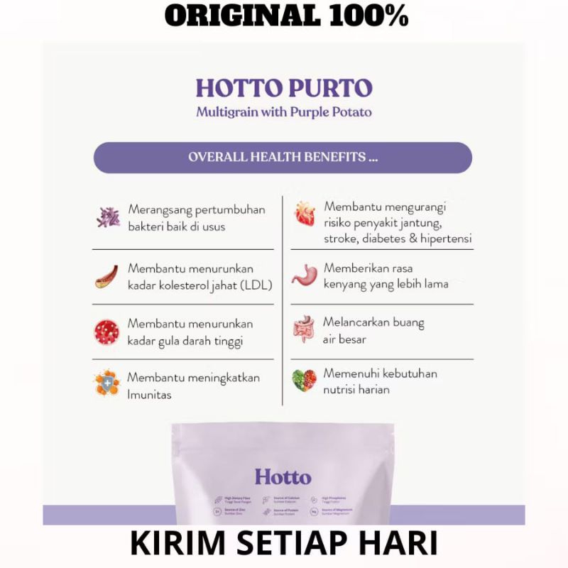 

HOTTO PURTO 100% ORIGINAL ASLI MULTIGRAIN OAT 1 POUCH