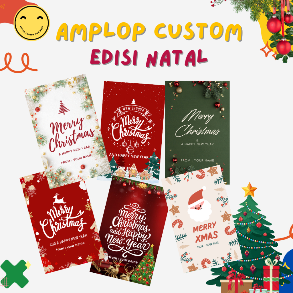 

Amplop Custom Edisi Natal Merry Christmas dan Happy New Year - Custom Nama Desain Warna