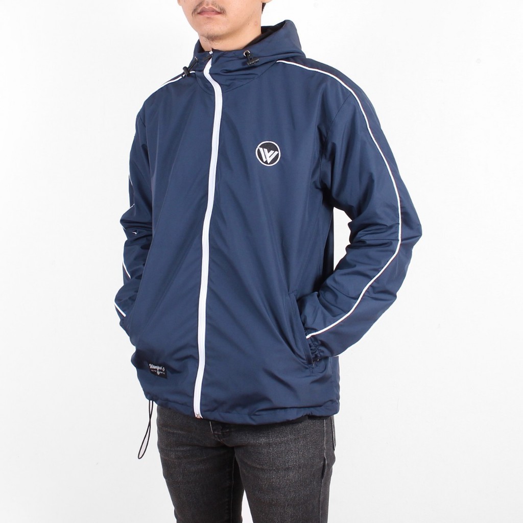 Jaket Parasut Ringkel taslan JN waterproof Resleting // jaket outdoor pria zipper waterproof