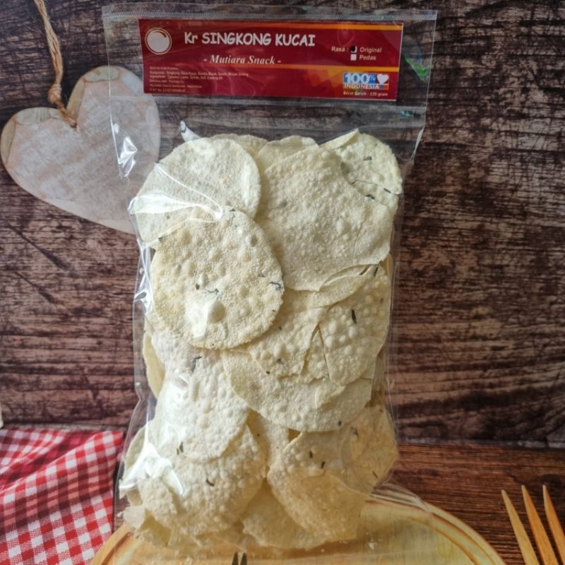 

Kerupuk Singkong Kucai Original Gurih Khas Mutiara Snack Bandung