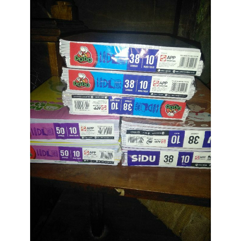 

buku tulis Dodo/sidu 1 pack isi 10 buku perbuku isi 38/50 lembar