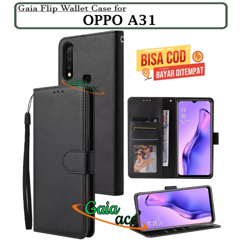 FLIP COVER OPPO A31 LEATHER CASE FLIP OPPO A31 CASING DOMPET BUKA TUTUP