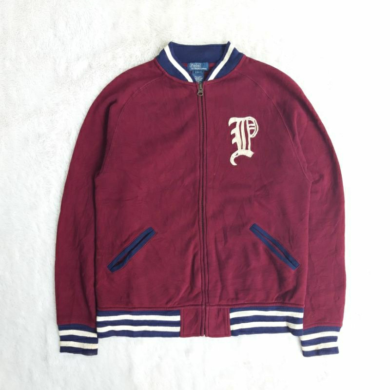 varsity zipper ralph lauren maroon