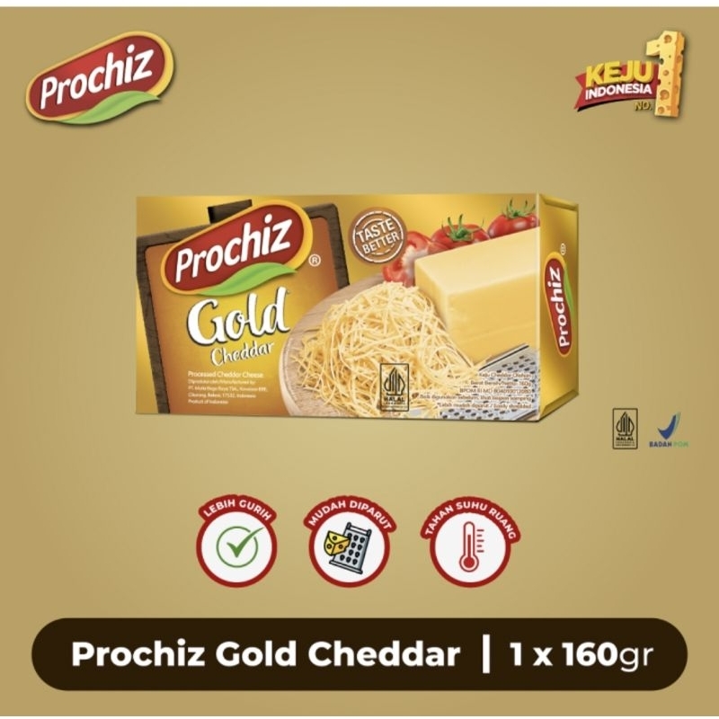 

Prochiz Gold Cheddar 160 gr | keju olahan 160 gr