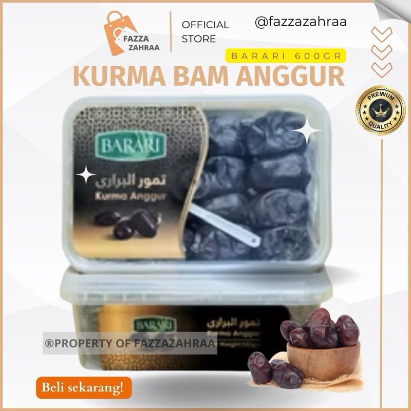 

Kurma Bam Barari Anggur 600/550 gram kurma bam iran Fresh Dates Premium