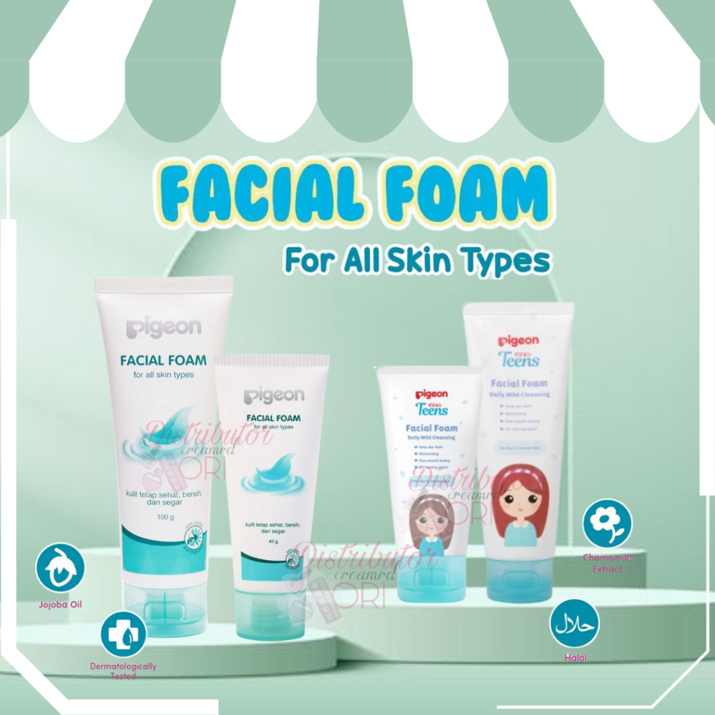 Pigeon Facial Foam 100gr | 40gr | Sabun Muka / Pembersih Wajah | Daily Mild | Deep Cleansing | Acne