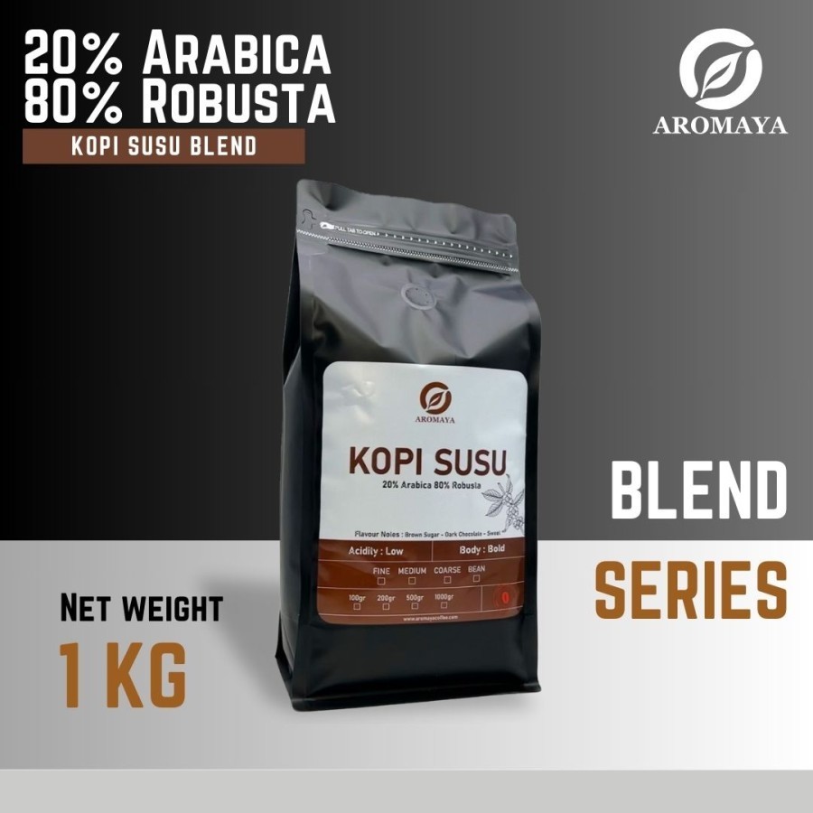 

Biji Kopi Blend 20/80 Kopi Susu Bubuk Ekonomis 1 KG