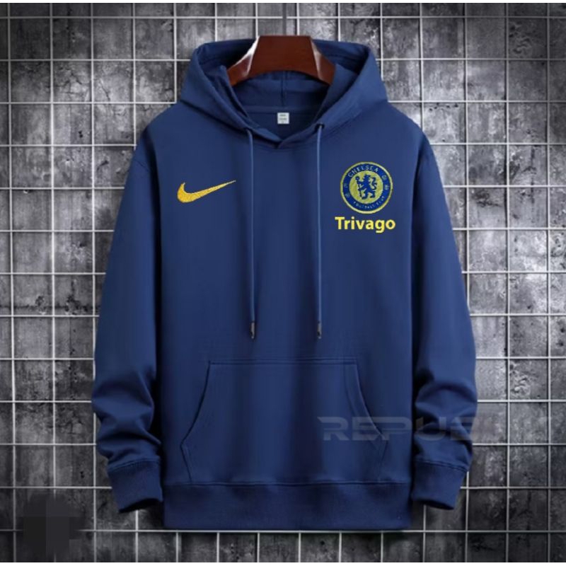 Jaket Hoodie Sweater Bola Chelsea Trivago Prematch Training Casual High Quality Premium/Jaket Hoodie