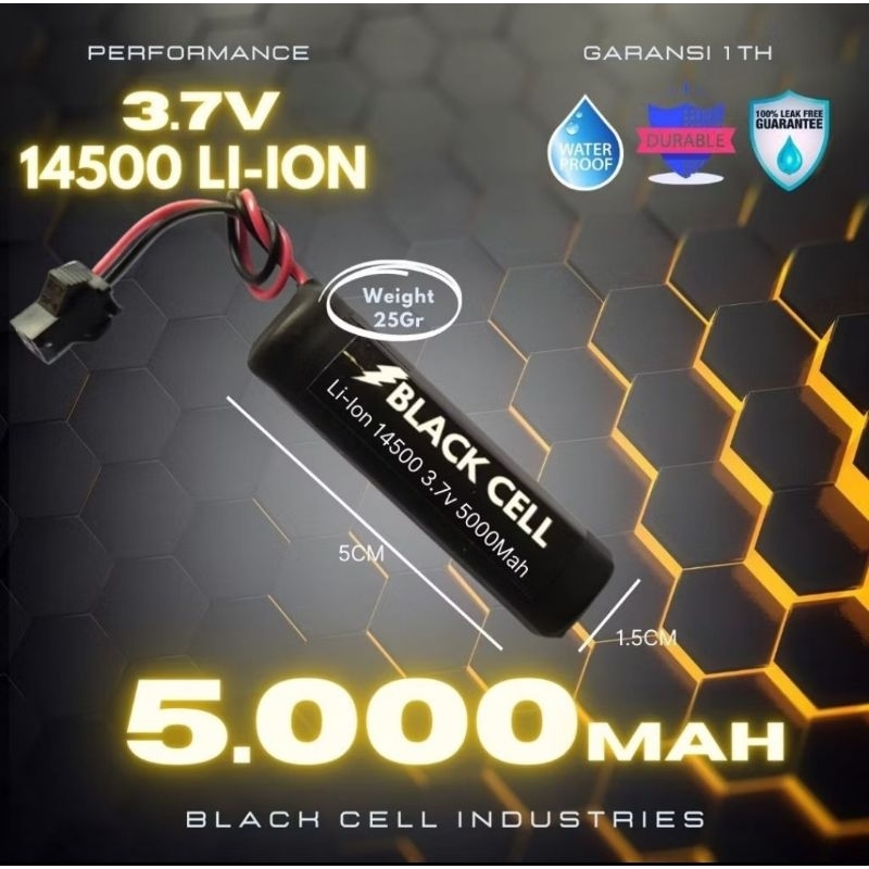 Black Cell Li-ion 14500 3.7V 5000Mah