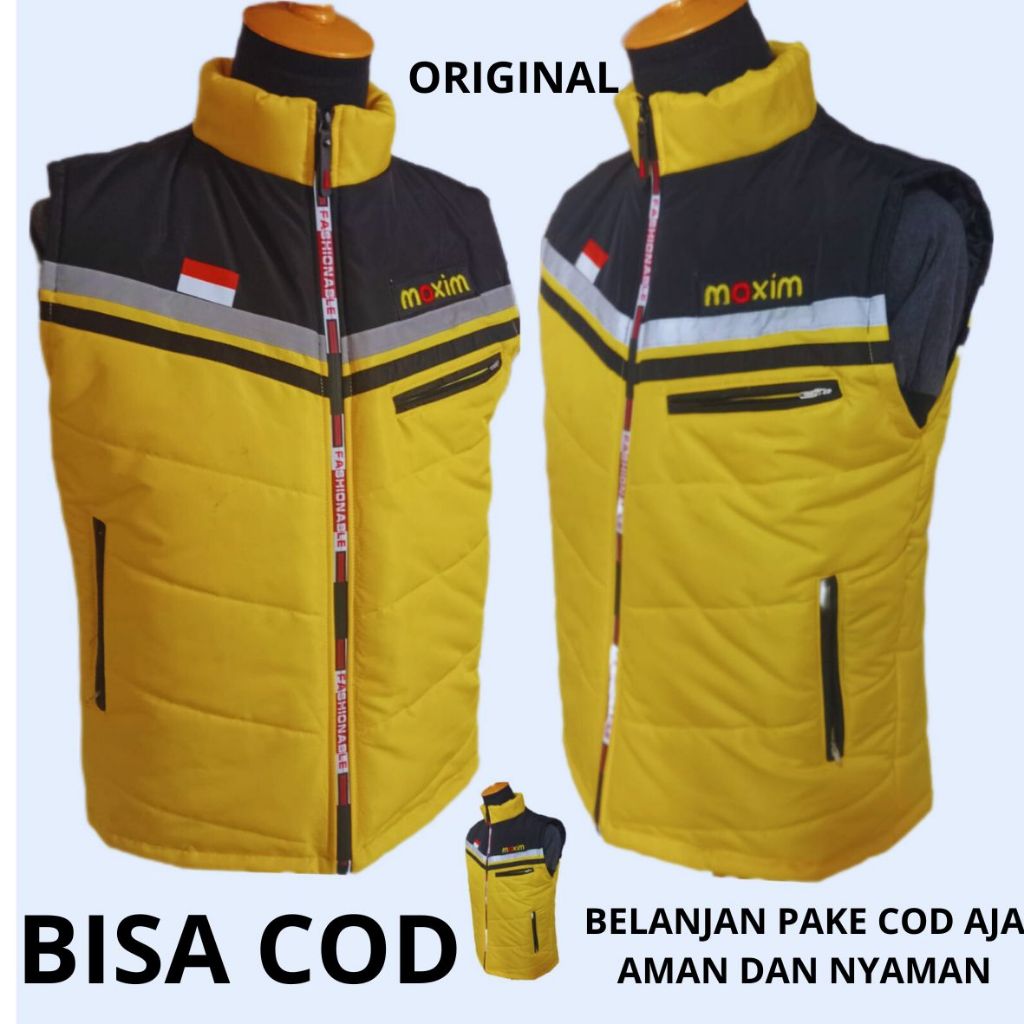 BISA CUSTOM - Jaket Rompi maxim Original Terbaru / Rompy Ojol Grab Maxim