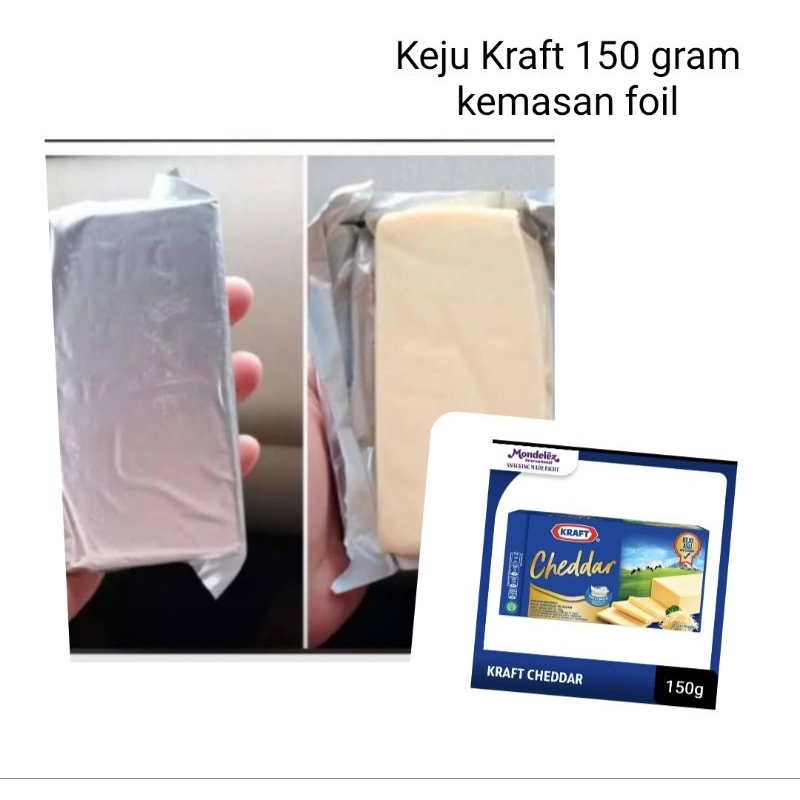 

Keju KRAFT Cheddar 150-160 gram kemasan Foil. Non Dus. Expire juni thn 2025