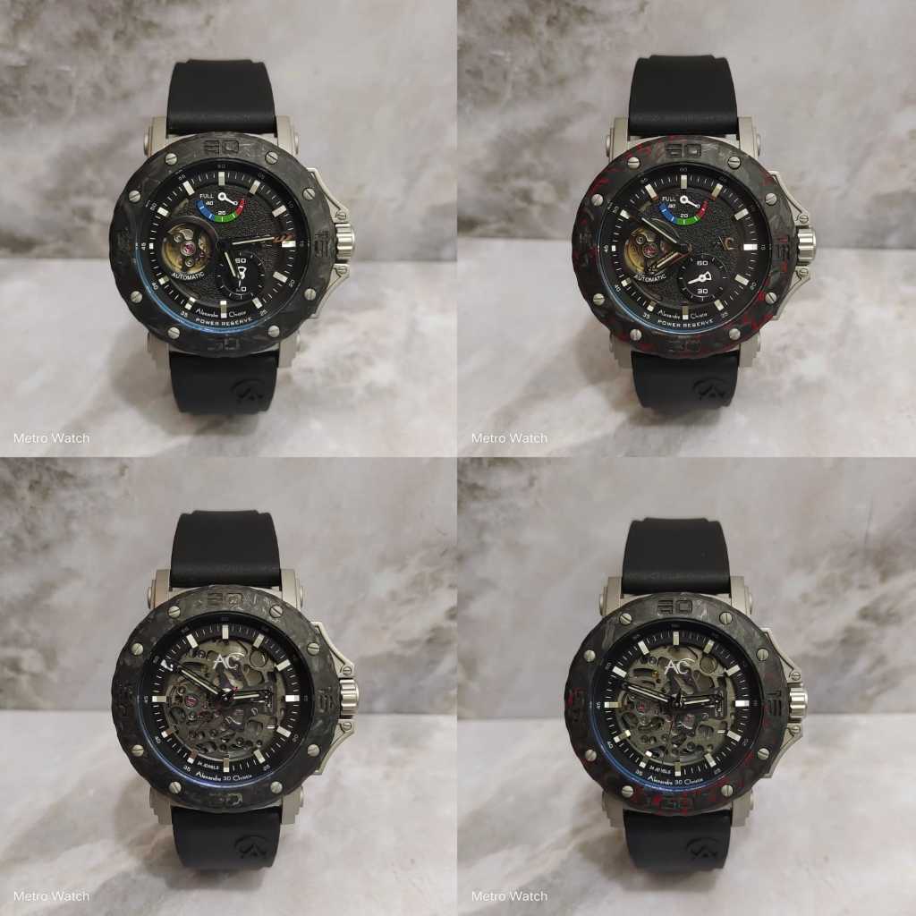 Jam Pria Alexandre Christie AC9205 AC 9205 MP/MT Automatic Rubber Strap Original Garansi Resmi Alexa