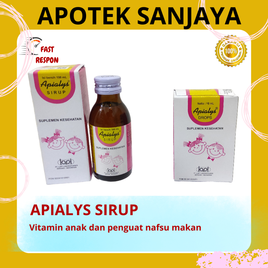 APIALYS DROP 10 ML / APIALYS SIRUP 100 ML / MULTIVITAMIN ANAK / VITAMIN NAFSU MAKAN ANAK