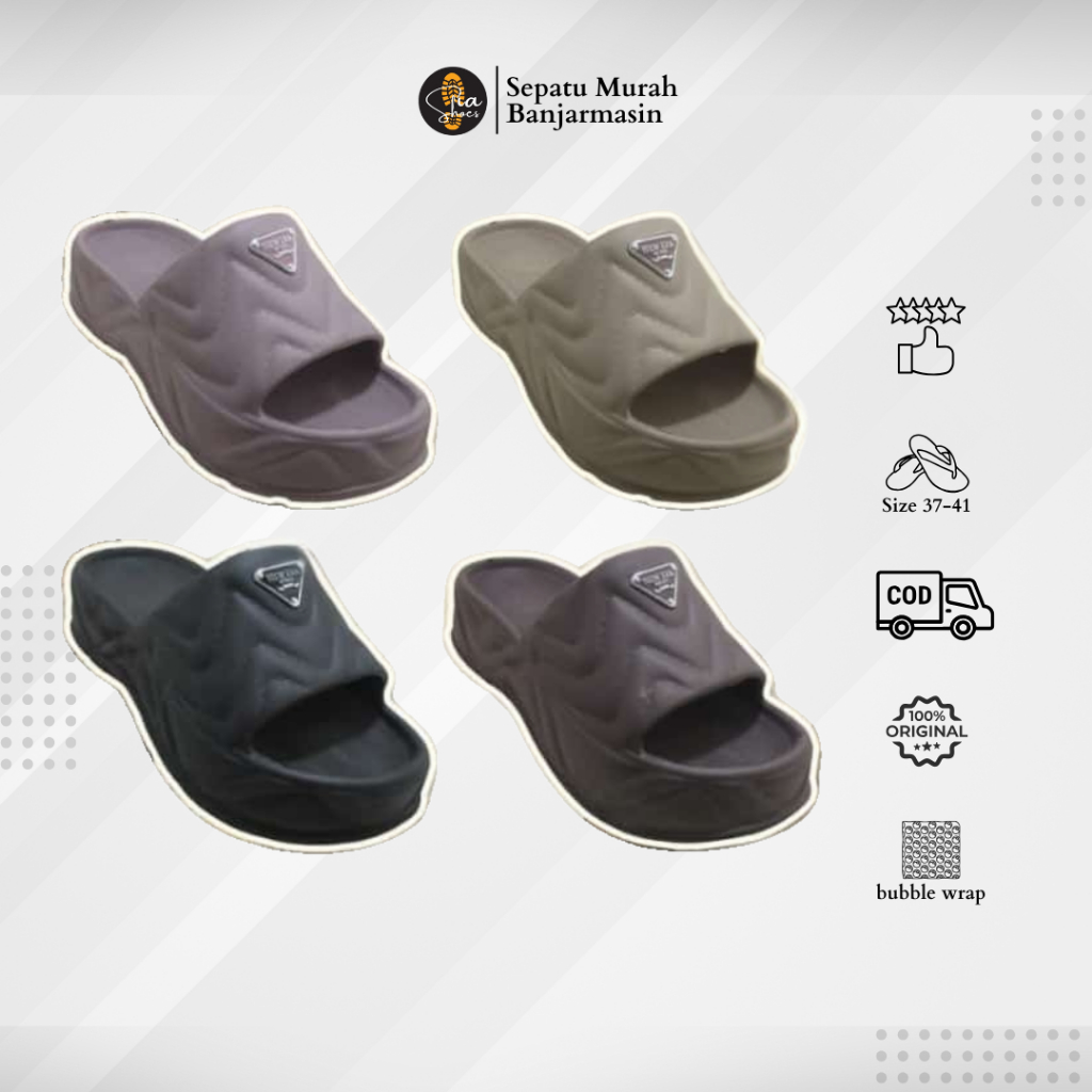 SANDAL NEW ERA WANITA  WEDGES / SANDAL NEW ERA SELOP / Sandal Karet Hak Tinggi - 11027