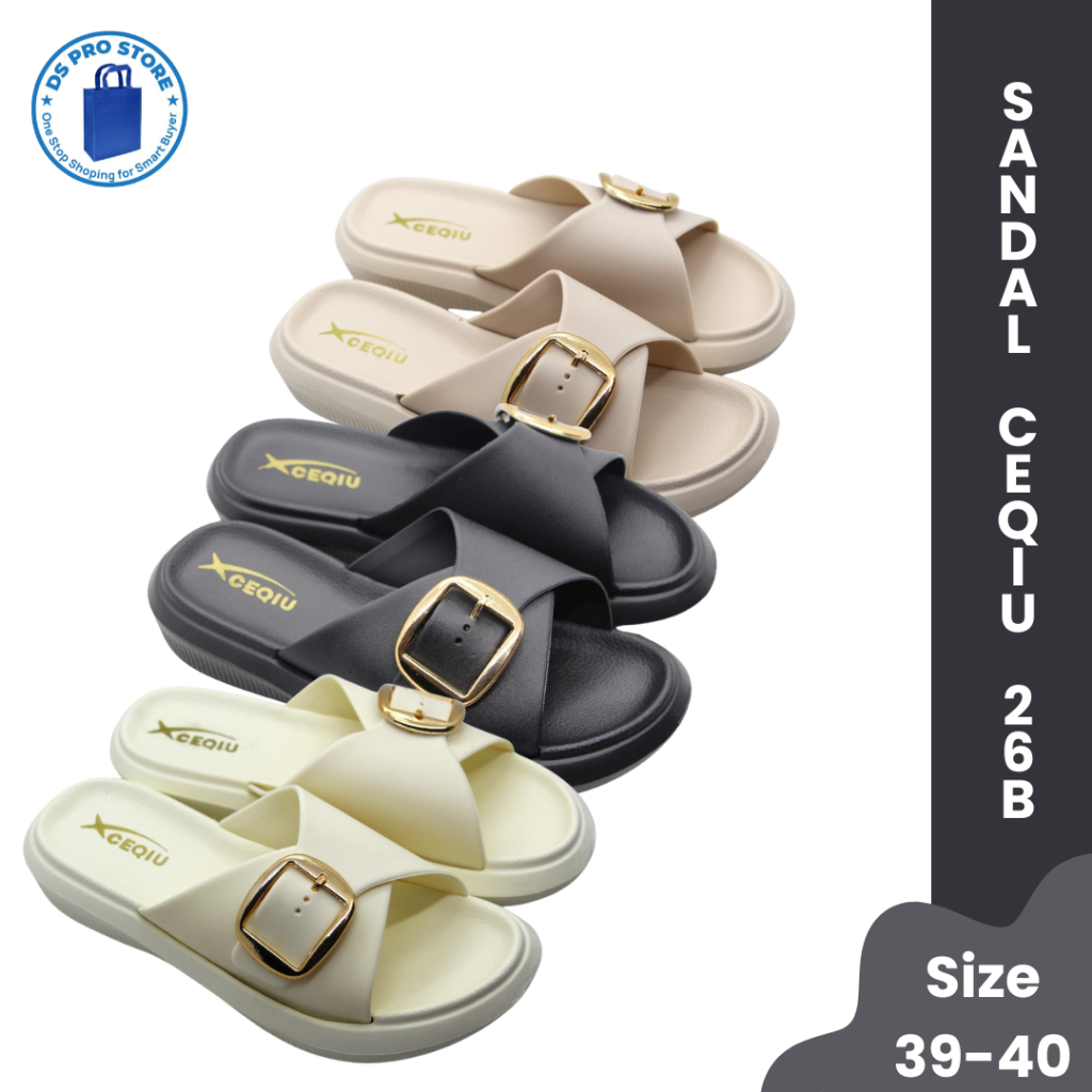 SANDAL SELOP GESPER WANITA / SANDAL FASHION WANITA IMPORT / Sandal Wanita Slip On - Ceqiu EH 26B