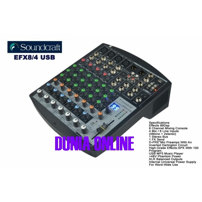 Mixer Soundcraft EFX 8/4 / EFX8/4 USB EFX 8 - 4 USB (8 Channel)