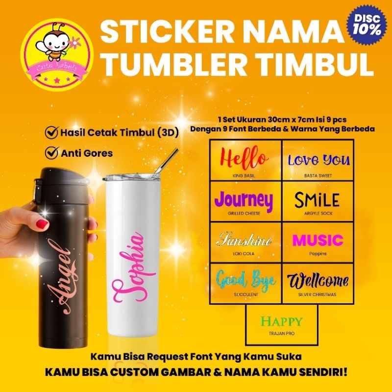 

Sticker Nama UV Tumbler Timbul