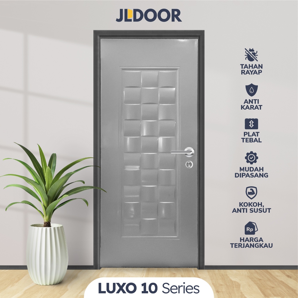 JLDOOR Pintu Baja Ringan Minimalis LUXO 10 Grey