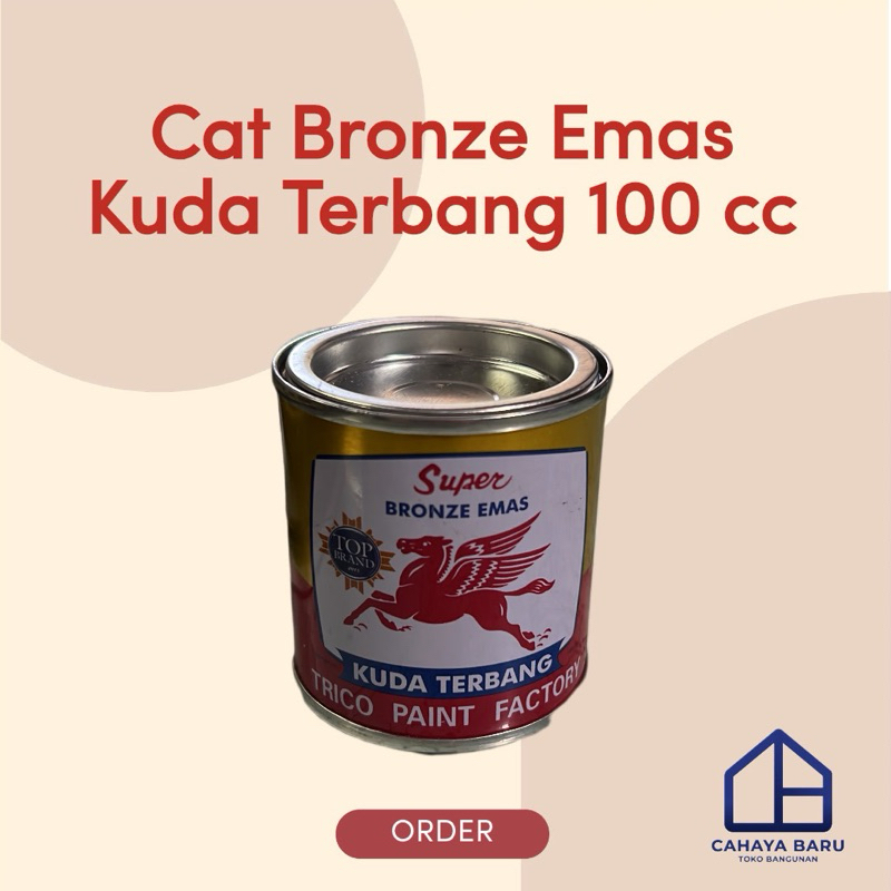 Cat Emas Kuda Terbang Cat Minyak Kayu Besi Warna Emas 0.1 Liter