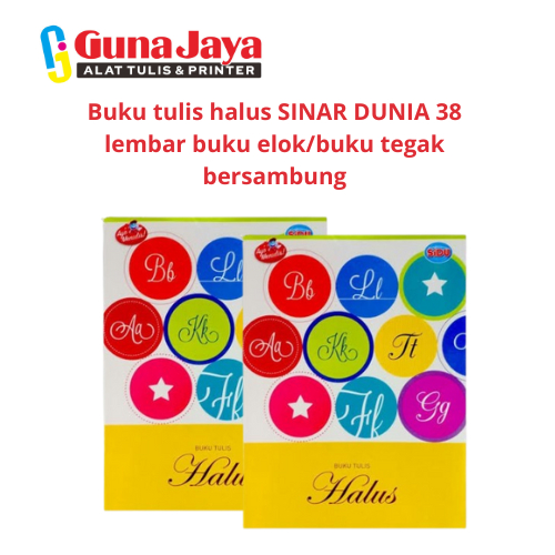 

Buku tulis halus SINAR DUNIA 38 lembar buku elok/buku tegak bersambung