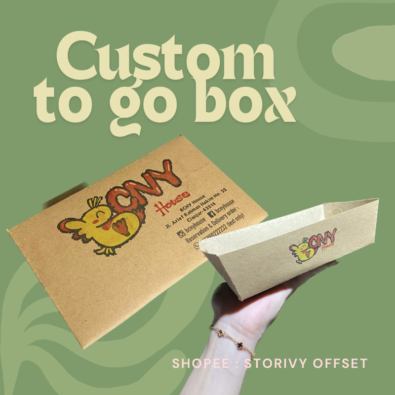 Custom Lunch Box / Custom To go Box / Box Makanan / Pakaging Makanan / Tempat Bungkus Makanan / Take