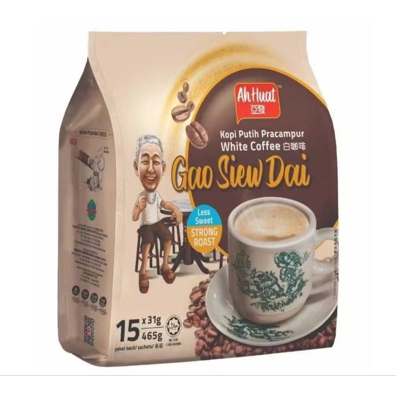 

AhHuat White Coffee Gao Siew Dai / Kopi Putih Ah Huat Gao Dan Aromatic Less Sweet Strong Roast.