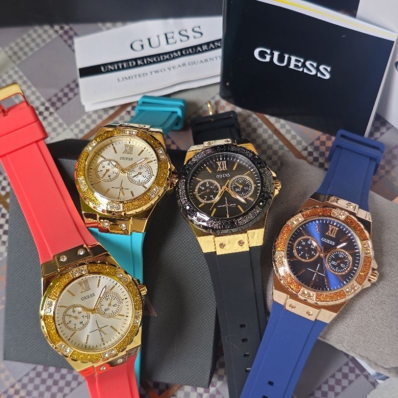 Jam Tangan Wanita Guess Original W1053L1 W1053L2 W1053L3 W1053L7 Chronograph Tanggal Hari Aktif