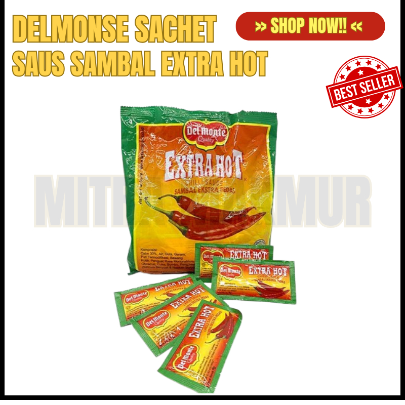 

saus delmonte sachet Chilli - tomat 24 sachet - tomat/ DELMONTE KETCHUP 8 GR / 24 SACHET / SAUS TOMAT DELMONTE EXTRA HOT CHILLI SAUCE 8 GR 24 SACHET