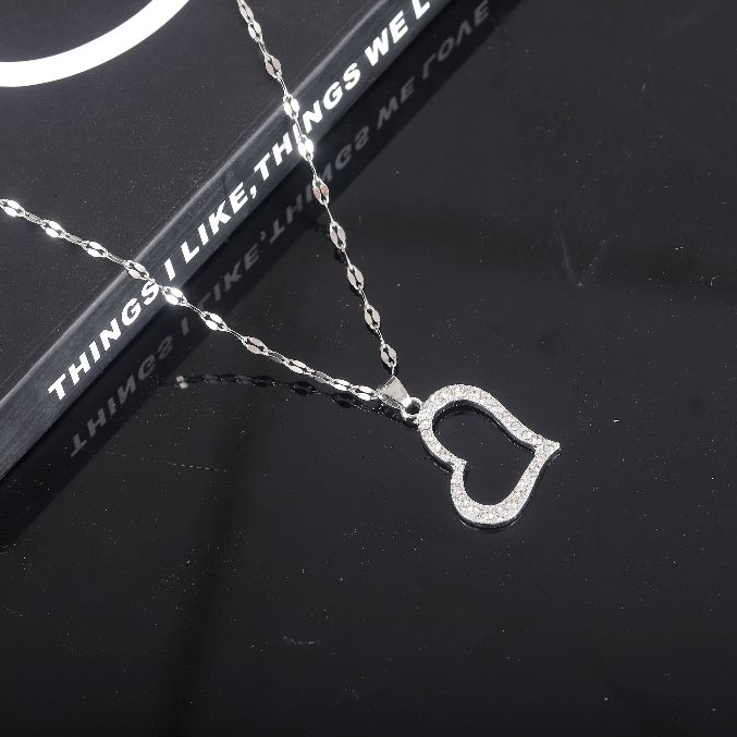 Kalung Titanium Love Polos Model Korea Terbaru Premium untuk Kado Istri Tersayang